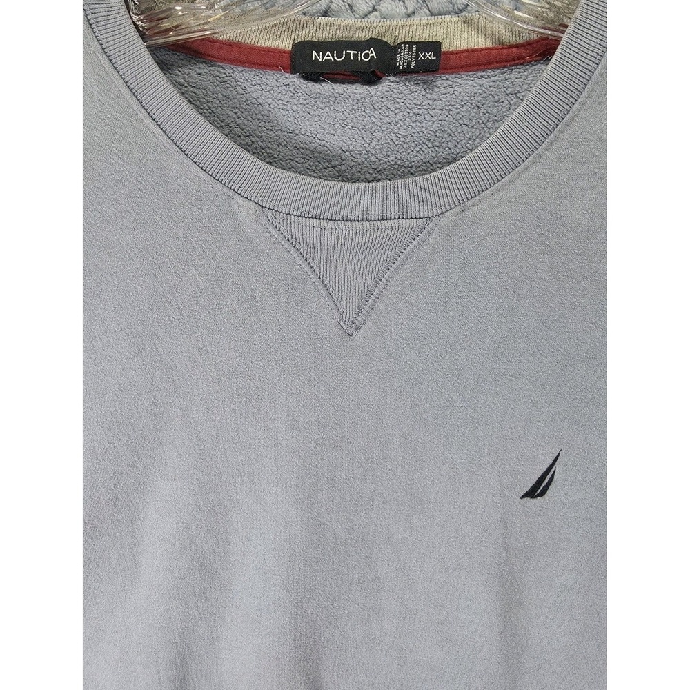 Nautica Sweatshirt Men Size 2XL Crewneck Casual Pullover Logo Faded Stained